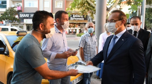 Vali Yavuz denetimde; maske takmayanları uyardı!