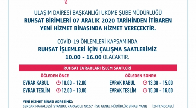 Ulaşım Daire Başkanlığı yeni binada hizmete başlıyor