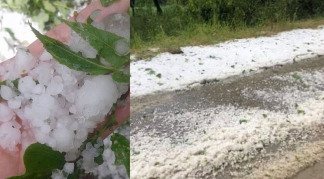 Kocaeli'de yüksek kesimlere dolu yağdı