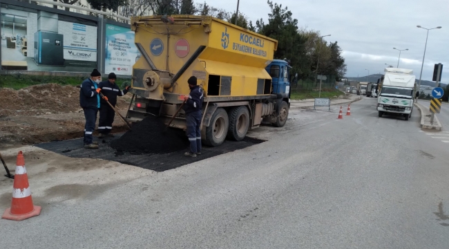 Gebze-Şile yolunda onarım çalışması yapıldı