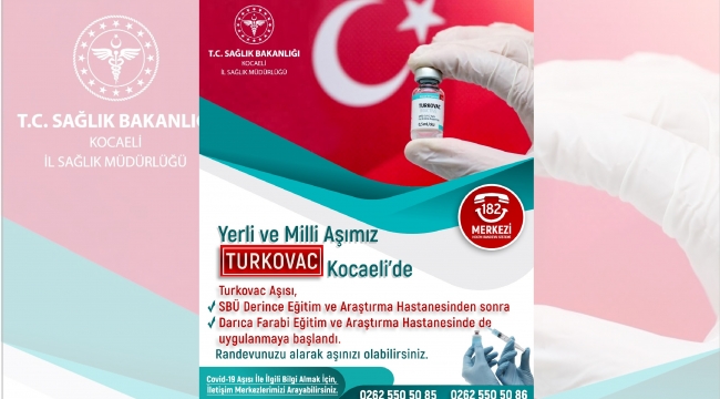 Turkovac aşısı Darıca Farabi'de başladı