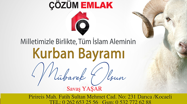 Çözüm Emlak Kurban Bayramı İlanı