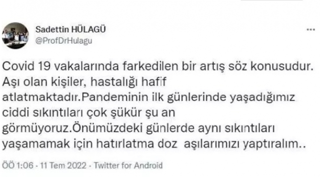 Rektör Hülagü; ' Hatırlatma Dozu'nu hatırlattı