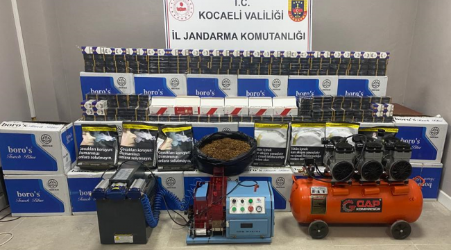 Kocaeli'de piyasa değeri 450 bin tl olan kaçak sigaralar ele geçirildi