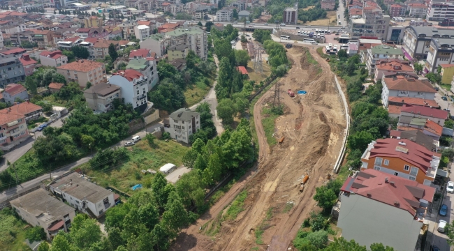 Kaşkaldere Kavşağı'nda köprü kazıkları çakılıyor