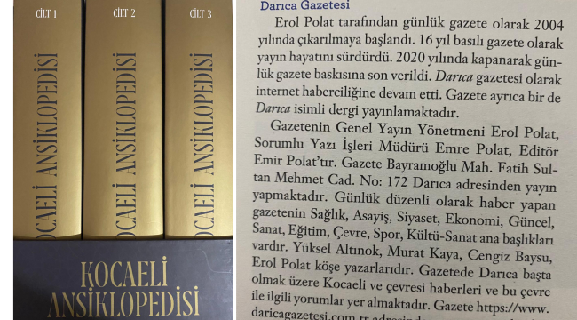  Darıca Gazetesi, 'Kocaeli Ansiklopedisi'nde