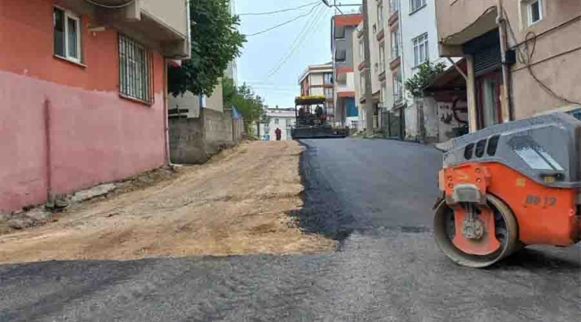 Köşklü Çeşme'de asfalt çalışması