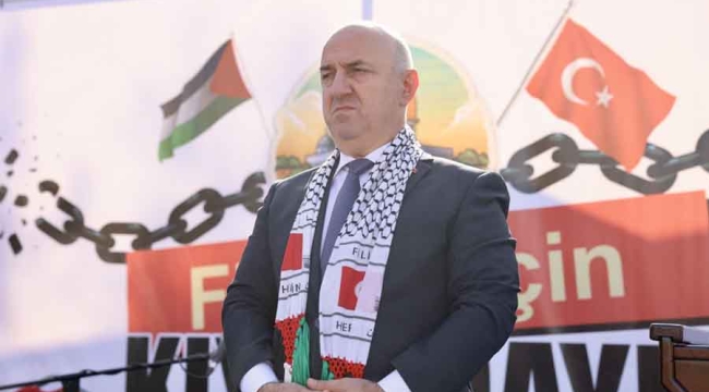 Başkan Bıyık, Filistin'e destek Mitingi'ne katıldı