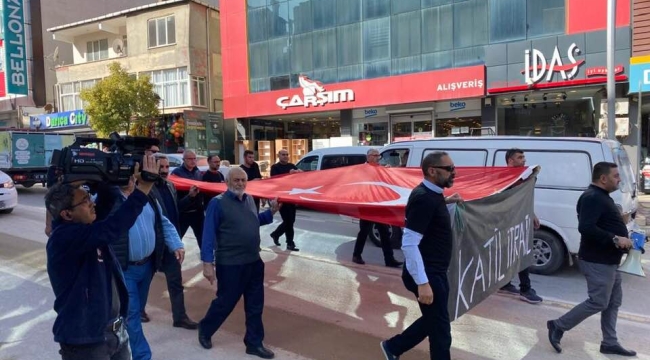 Darıca Karslılar Derneği, İsrail'in Gazze'ye yönelik saldırısını protesto etti