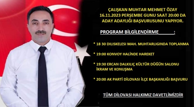 Mehmet Özay başvurusunu yapıyor