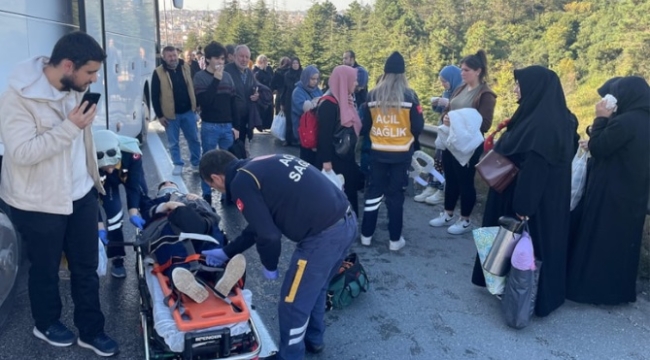 TEM'de yolcu otobüsü, TIR'a arkadan çarptı: 13 yaralı