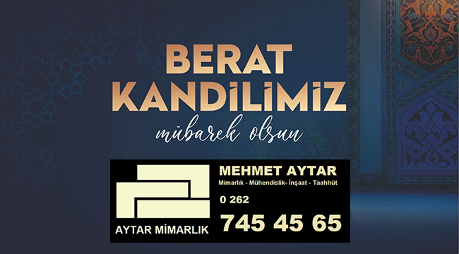 Aytar Mimarlık Berat Kandili Mesajı