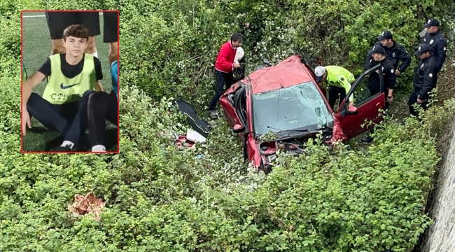 8 metreden düşen otomobildeki Bayram'da maalesef hayatını kaybetti