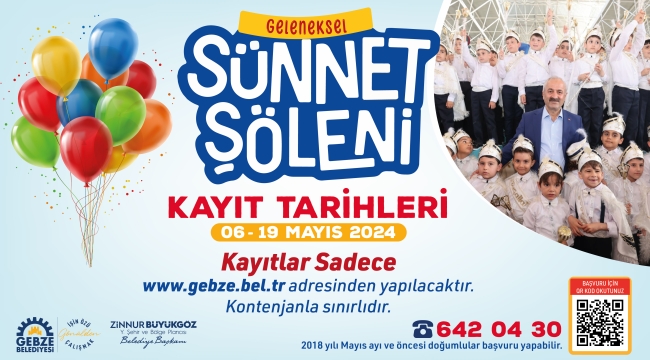 Gebze'de Sünnet Şöleni kayıtları başlıyor