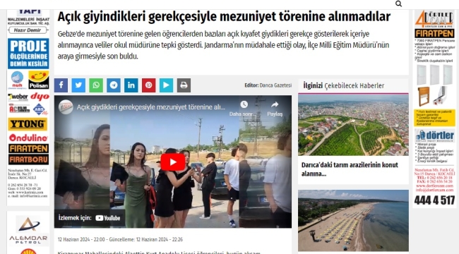 O haberimiz ülke gündemine oturdu