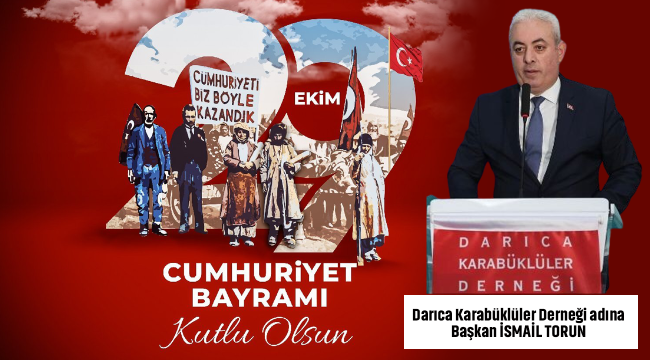 Darıca Karabüklüler Derneği 29 Ekim mesajı