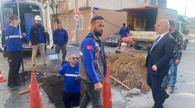 Başkan Bıyık, doğal gaz borusunun patladığı bölgede incelemelerde bulundu 