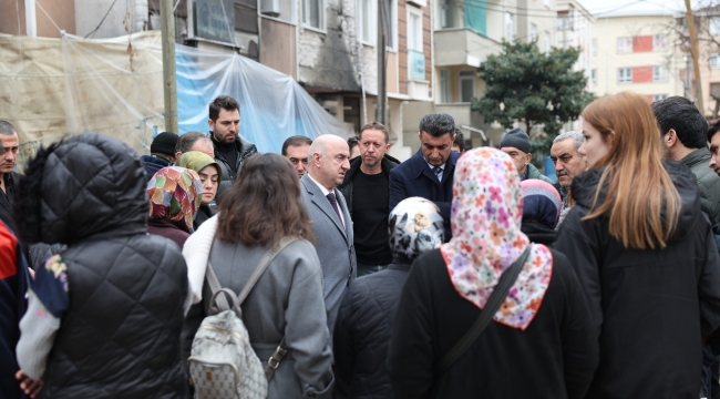 Kaymakam Kara ve Başkan Bıyık, doğal gaz patlamasının yaşandığı bölgede mağdur vatandaşlarla buluştu 