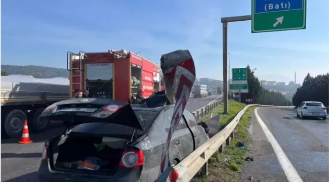 TEM'de, trafik kazası: 1'i ağır, 4 yaralı