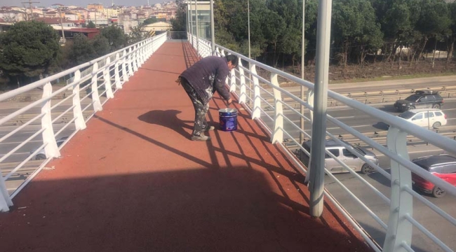 Gebze'deki üst geçidin bakımında sona gelindi