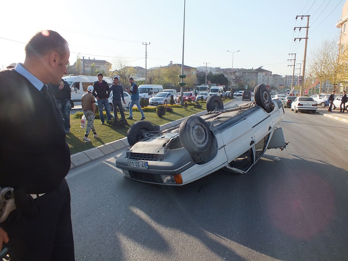 Takla attıktan sonra yüz metre sürüklendi