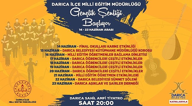 Darıca'da gençlik şöleni başlıyor!